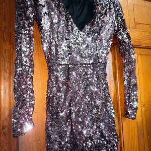 Sequin Purple Black Dress
